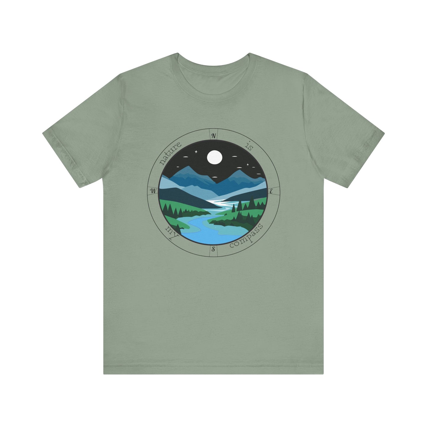 Sage t shirt with nature scene