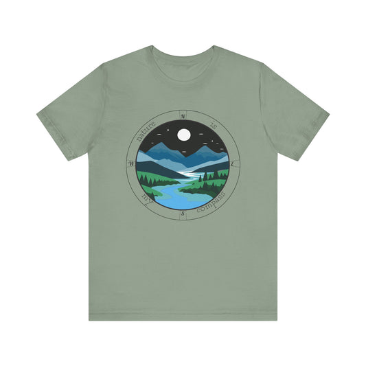 Sage t shirt with nature scene